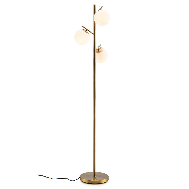 Costway Modern L-Shaped Modular Sectional Sofa Lift-Top Coffee Table 3-Globe Floor Lamp Set 21450586 New