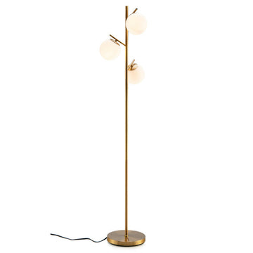 Costway Modern L-Shaped Modular Sectional Sofa Lift-Top Coffee Table 3-Globe Floor Lamp Set 21450586 New