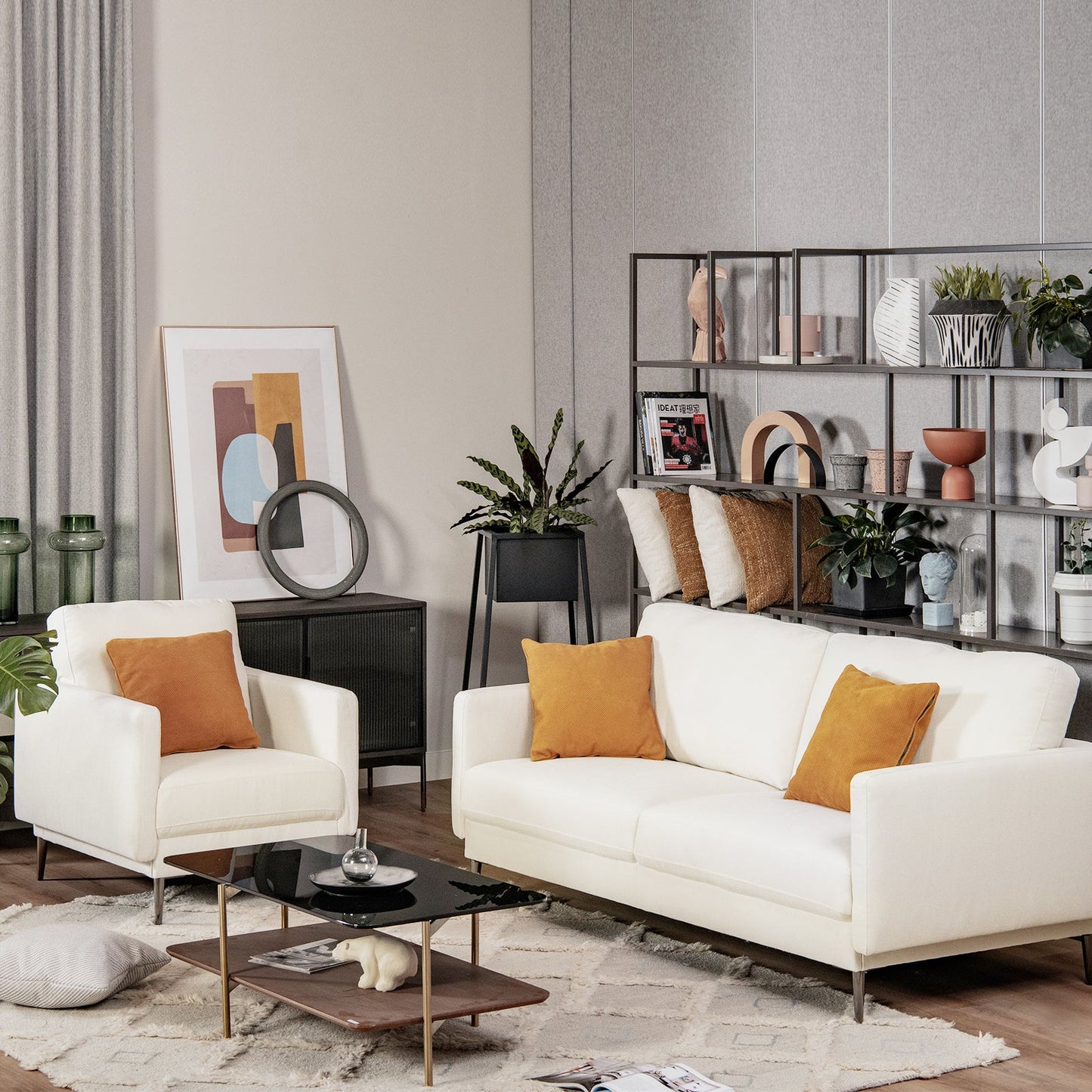 Costway Modern Sofa Couch Metal Legs Comfy Backrest Cushion 34578192 New