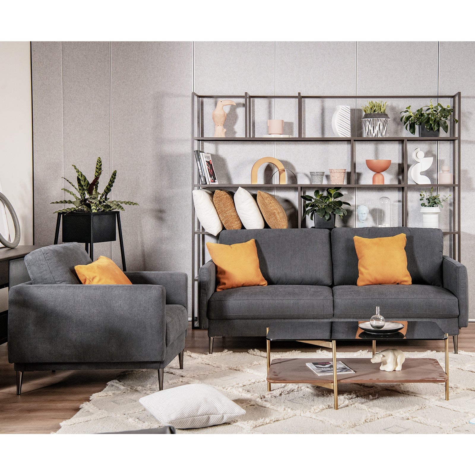 Costway Modern Sofa Couch Metal Legs Comfy Backrest Cushion 34578192 New