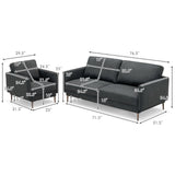 Costway Modern Sofa Couch Metal Legs Comfy Backrest Cushion 34578192 New