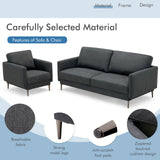 Costway Modern Sofa Couch Metal Legs Comfy Backrest Cushion 34578192 New