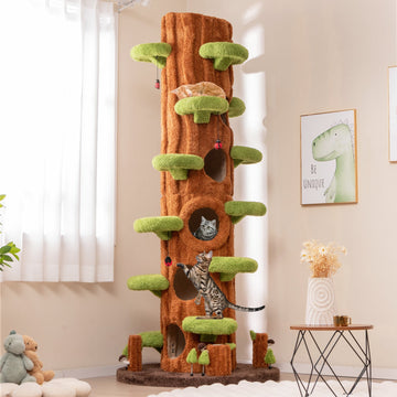 Costway 90.5" Tall Multifunctional Cat Tree Private Condos Indoor Cats 578692314 New