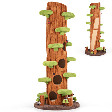Costway 90.5" Tall Multifunctional Cat Tree Private Condos Indoor Cats 578692314 New