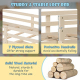 Costway Twin Loft Bed w/ Slide Ladder Drawers for Kids Teens 74651298 New
