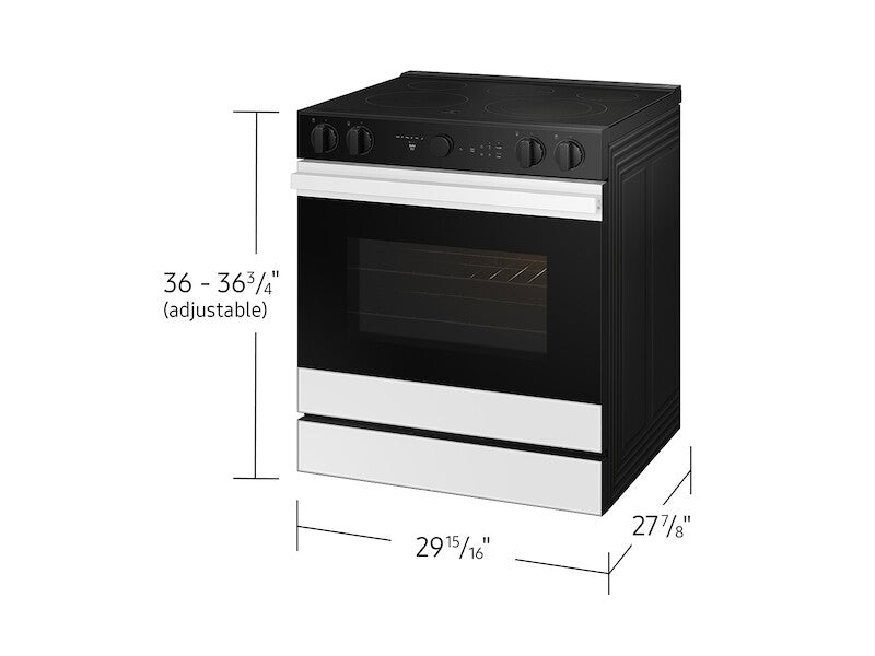 SAMSUNG  Bespoke 6.3 cu. ft. Smart Slide-In Electric Range with Air Sous Vide & Air Fry in White Glass - White Glass (NSE6DB850012AA)