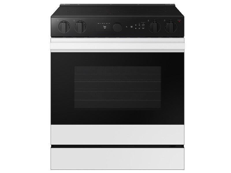 SAMSUNG  Bespoke 6.3 cu. ft. Smart Slide-In Electric Range with Air Sous Vide & Air Fry in White Glass - White Glass (NSE6DB850012AA)