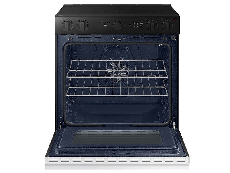 SAMSUNG  Bespoke 6.3 cu. ft. Smart Slide-In Electric Range with Air Sous Vide & Air Fry in White Glass - White Glass (NSE6DB850012AA)