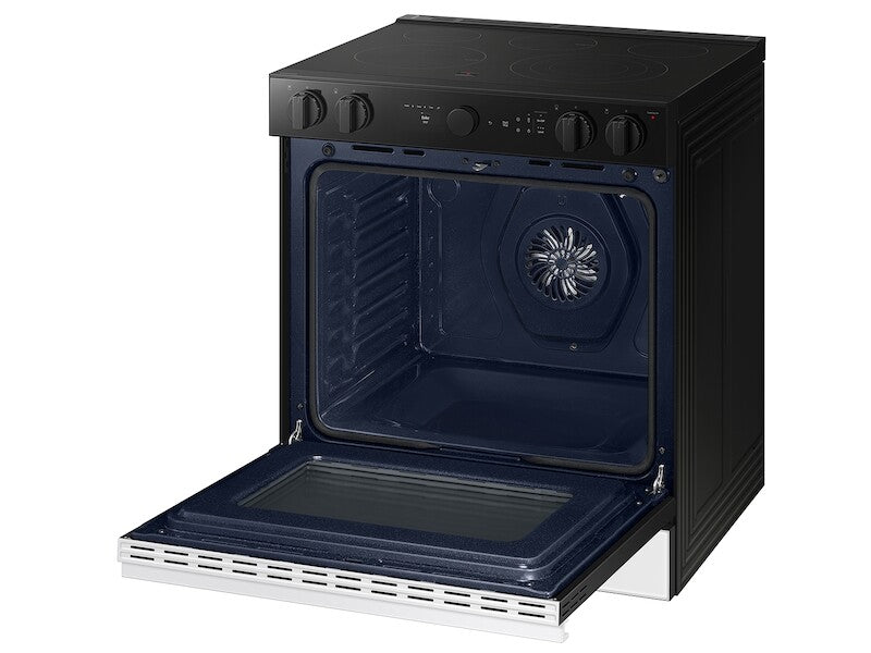 SAMSUNG  Bespoke 6.3 cu. ft. Smart Slide-In Electric Range with Air Sous Vide & Air Fry in White Glass - White Glass (NSE6DB850012AA)