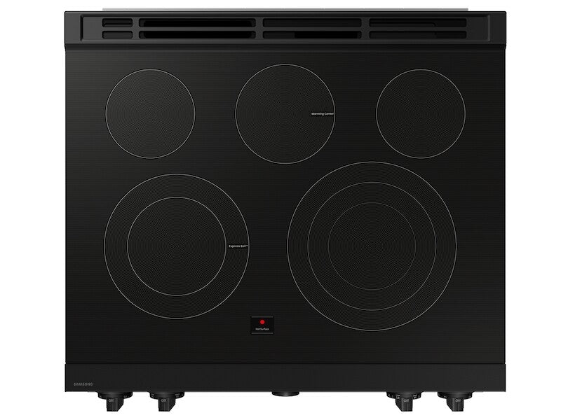 SAMSUNG  Bespoke 6.3 cu. ft. Smart Slide-In Electric Range with Air Sous Vide & Air Fry in White Glass - White Glass (NSE6DB850012AA)