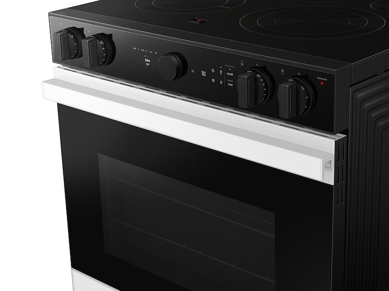 SAMSUNG  Bespoke 6.3 cu. ft. Smart Slide-In Electric Range with Air Sous Vide & Air Fry in White Glass - White Glass (NSE6DB850012AA)