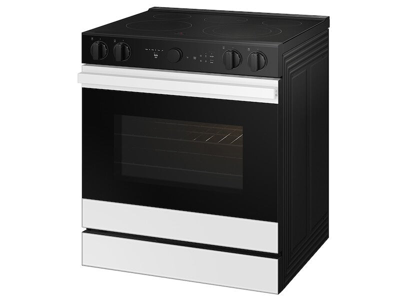 SAMSUNG  Bespoke 6.3 cu. ft. Smart Slide-In Electric Range with Air Sous Vide & Air Fry in White Glass - White Glass (NSE6DB850012AA)