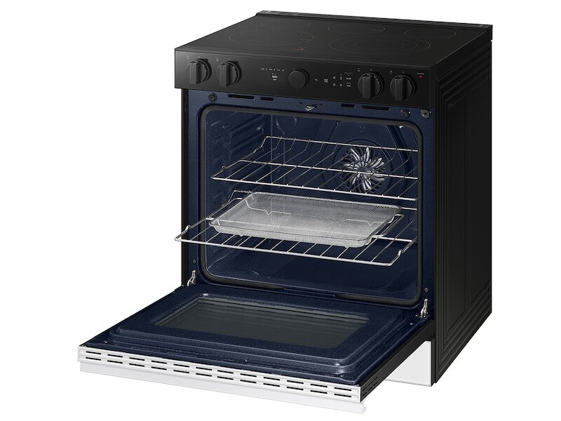 SAMSUNG  Bespoke 6.3 cu. ft. Smart Slide-In Electric Range with Air Sous Vide & Air Fry in White Glass - White Glass (NSE6DB850012AA)
