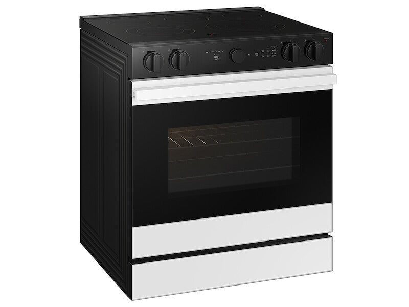 SAMSUNG  Bespoke 6.3 cu. ft. Smart Slide-In Electric Range with Air Sous Vide & Air Fry in White Glass - White Glass (NSE6DB850012AA)