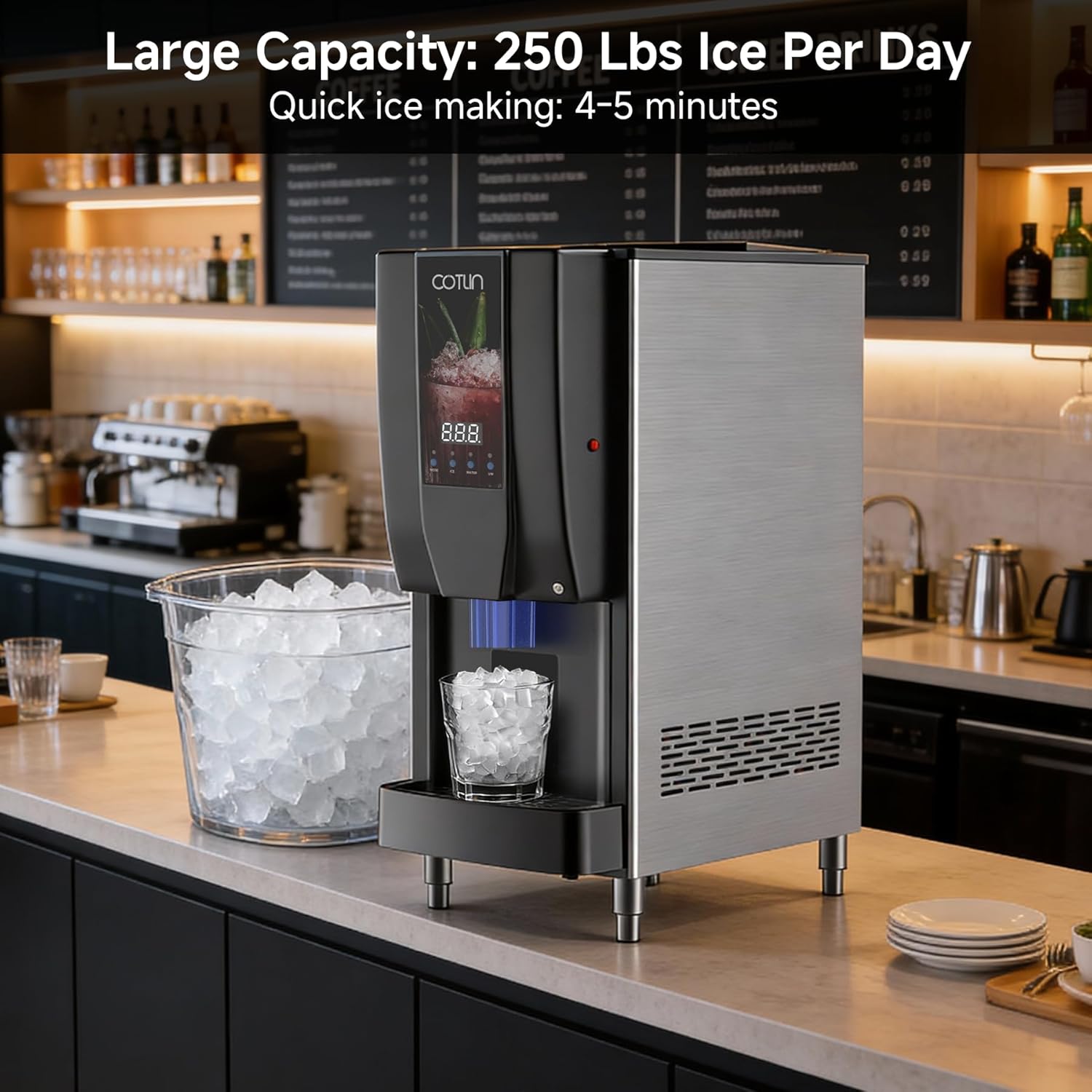 Cotlin HBB100 Nugget Ice & Water Dispenser 3-in-1 Touchless Scratch and Dent