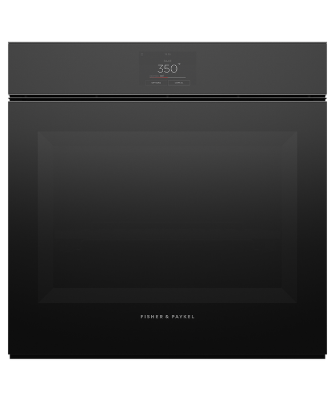 Fisher Paykel  Oven, 24”, 16 Function, Self-cleaning - Black Glass (OB24SMPTNB1)