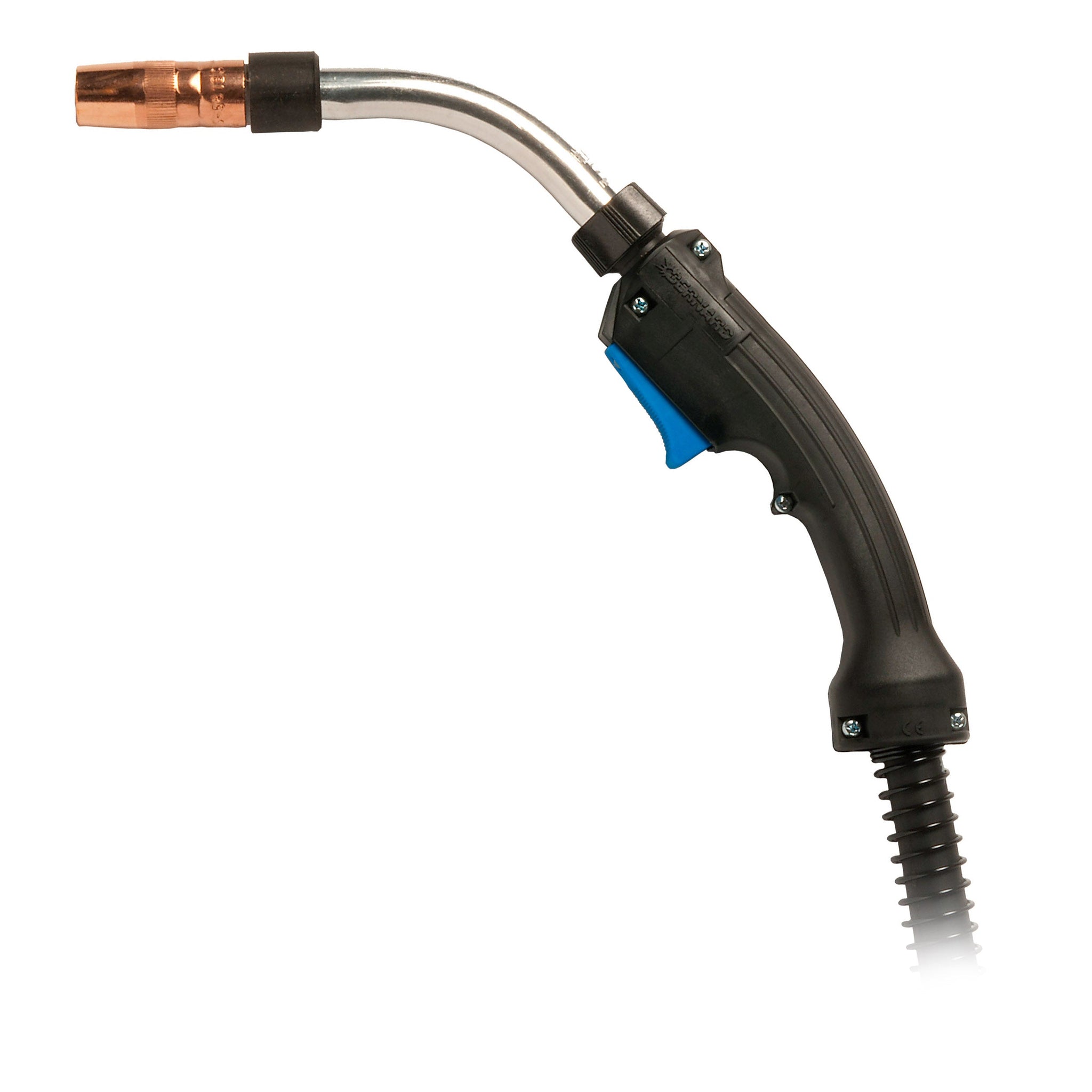 Bernard® BTB MIG Gun 300A, 15 FT. B Series Curved Handle, Medium 45° Rotatable Neck, AccuLock™ S .052 in., Rear Load liner with Miller® Power Pin - Q3015AE9HMC