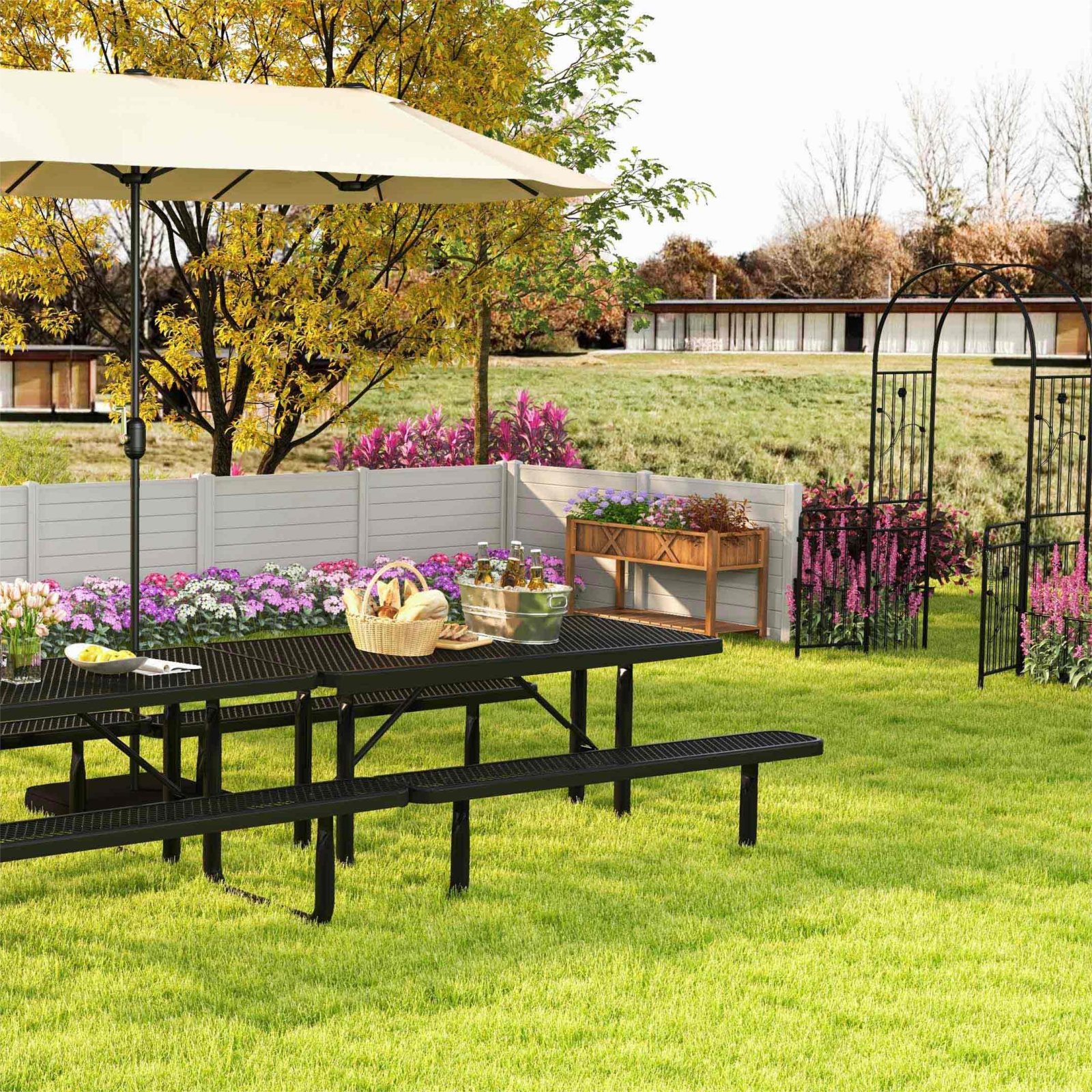 Costway Outdoor Patio 6-in-1 Garden Dining Relaxation Combo Set 93863994 New