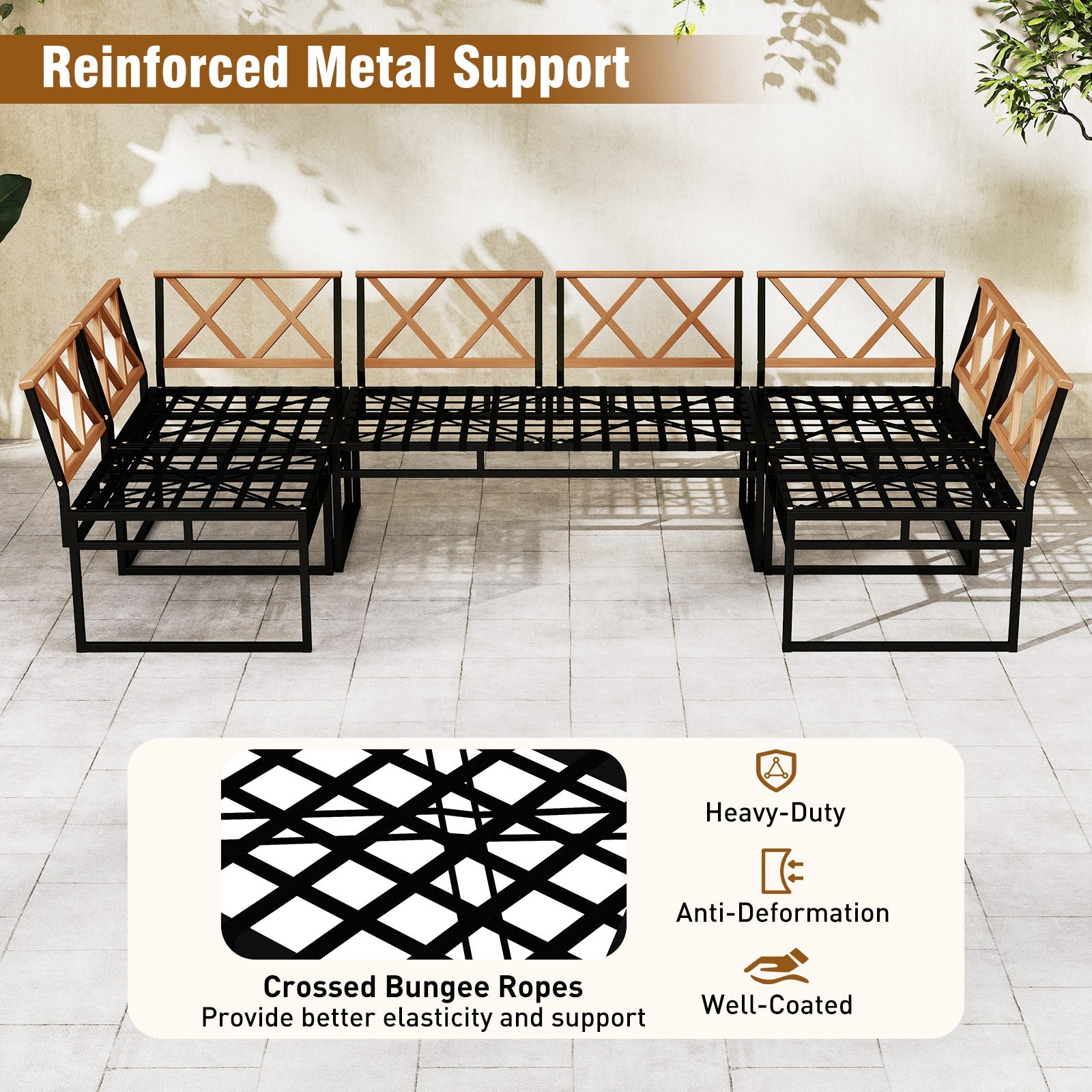 Costway 6 Piece Outdoor Sectional Sofa Set with Cushions Beige 167392845 New