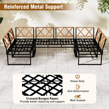 Costway 6 Piece Outdoor Sectional Sofa Set with Cushions Beige 167392845 New