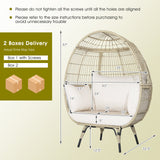 Costway Rattan Egg Lounge Chair & 2-Seat Sofa Patio Furniture Set 60199632 New