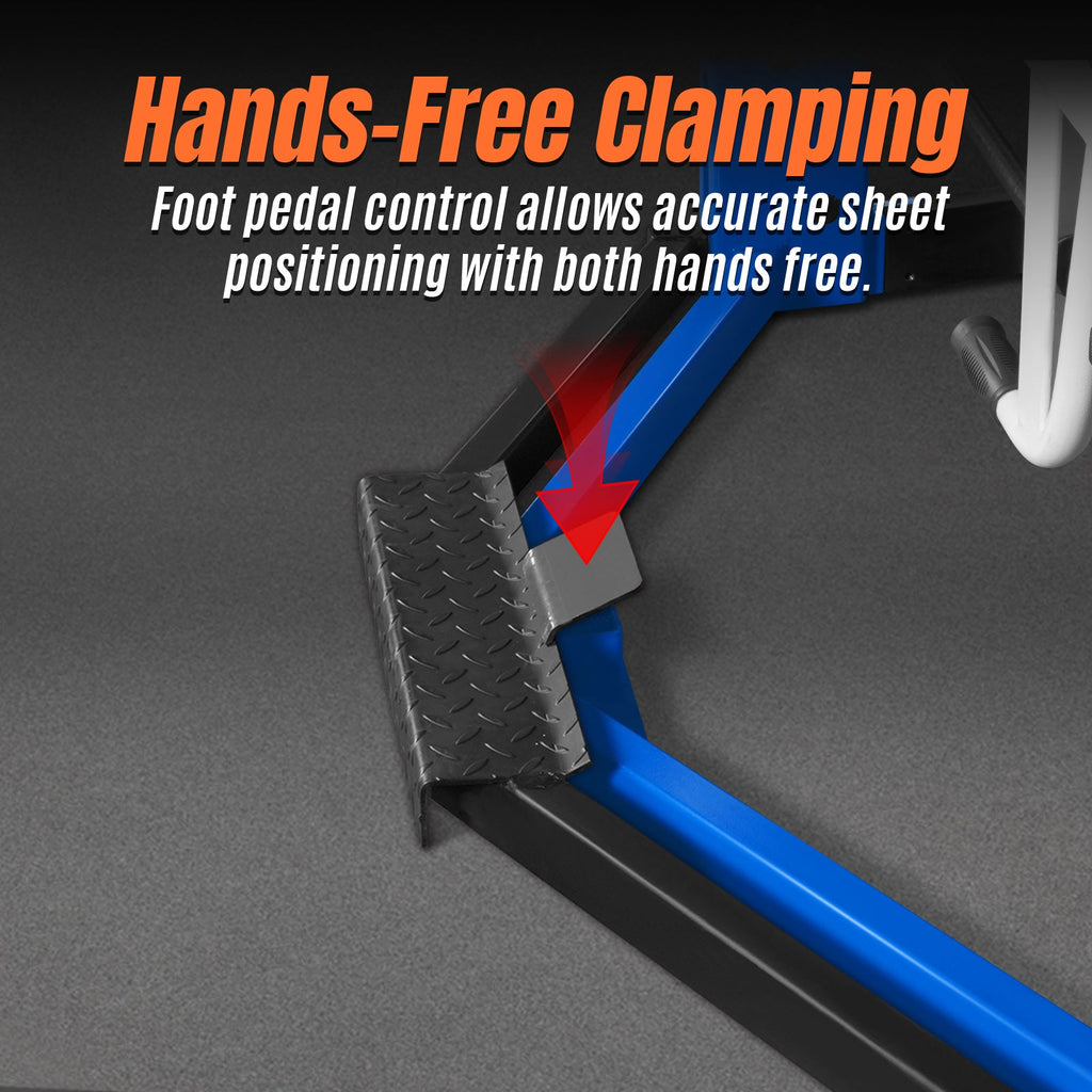 50-Inch Foot Clamp Pan and Box Brake, Light Duty Sheet Metal Folding Machine, 0–135° Bending Angle, 1.9" Clamping Lift, 2" Box Depth PBA5014