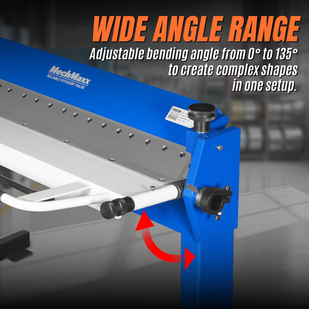 50-Inch Foot Clamp Pan and Box Brake, Light Duty Sheet Metal Folding Machine, 0–135° Bending Angle, 1.9" Clamping Lift, 2" Box Depth PBA5014