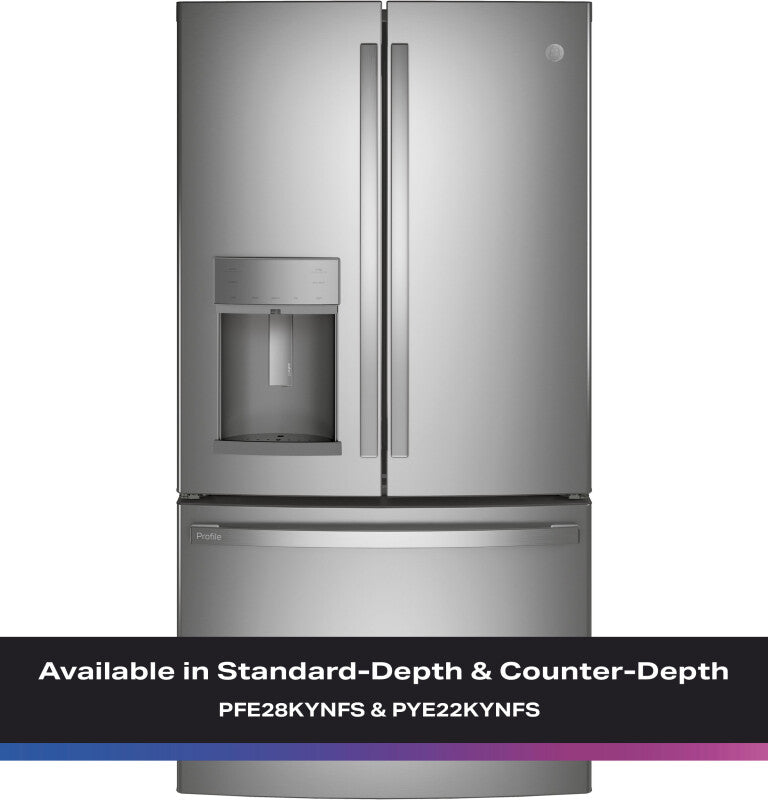 GE Profile  27.7 Cu. Ft. Fingerprint Resistant French-Door Refrigerator with Hands-Free AutoFill - Fingerprint Resistant Stainless Steel (PFE28KYNFS)