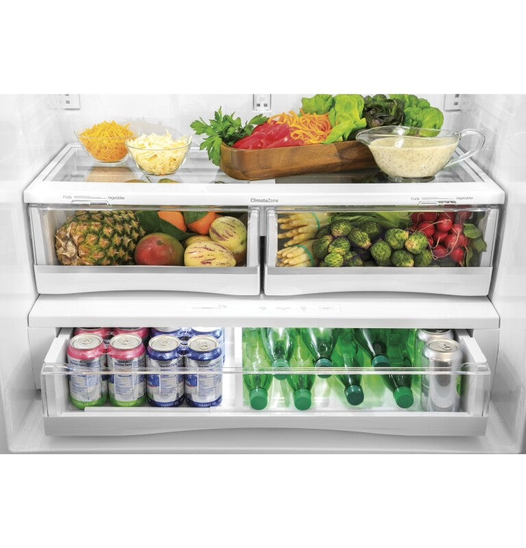 GE Profile  27.7 Cu. Ft. Fingerprint Resistant French-Door Refrigerator with Hands-Free AutoFill - Fingerprint Resistant Stainless Steel (PFE28KYNFS)