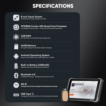 Thinkcar Platinum 191 Diagnostic Scanner 8" Full System OBD2 Scan Tool with Active Test Functions New