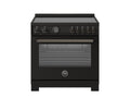 BERTAZZONI  36 inch Induction Range, 5 Heating Zones and Cast Iron Griddle, Electric Self-Clean Oven - Carbonio (PRO365ICFEPCAT)