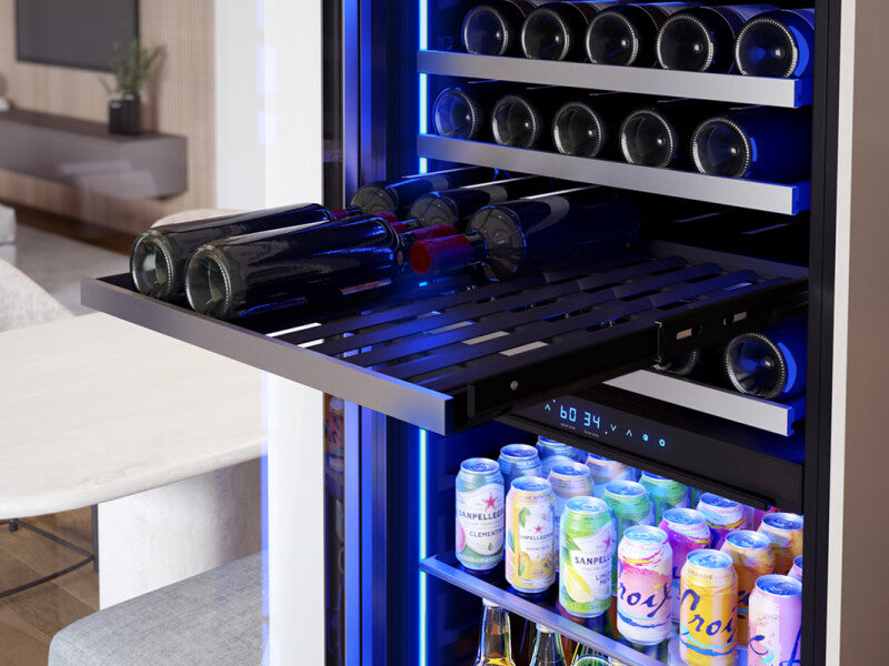 Zephyr  24" Full Size Dual Zone Wine & Beverage Cooler - Stainless Steel (PRWB24F02BG)