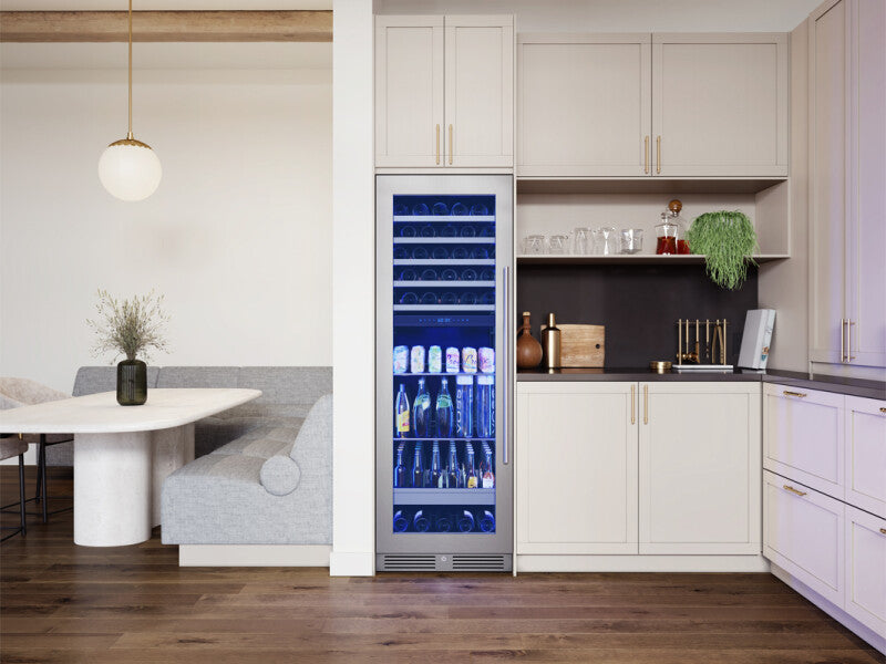 Zephyr  24" Full Size Dual Zone Wine & Beverage Cooler - Stainless Steel (PRWB24F02BG)