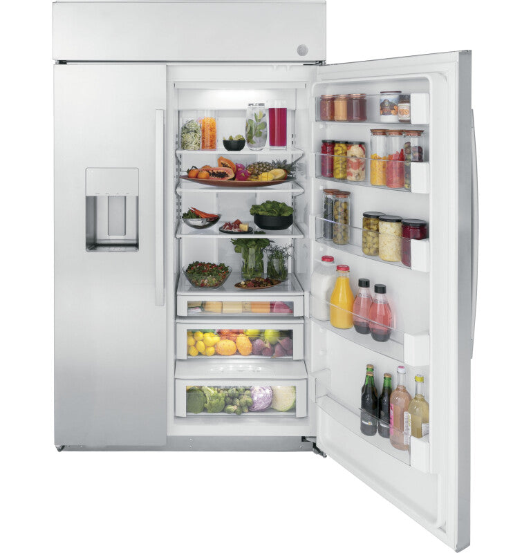 GE Profile  48" Smart Built-In Side-by-Side Refrigerator with Dispenser - Stainless Steel (PSB48YSNSS)
