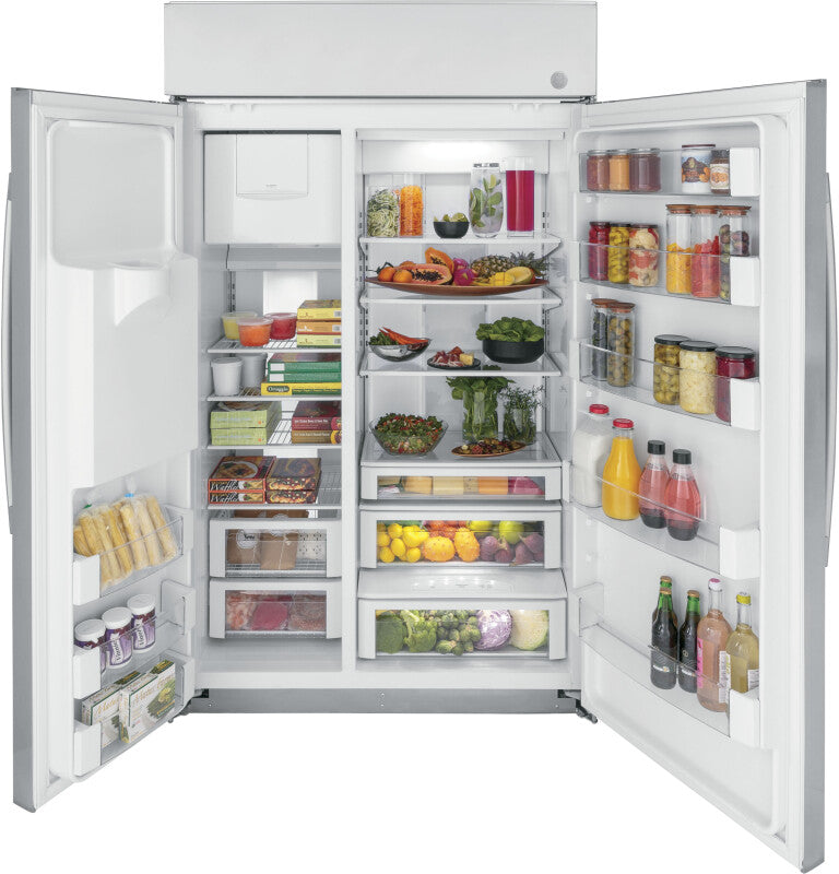 GE Profile  48" Smart Built-In Side-by-Side Refrigerator with Dispenser - Stainless Steel (PSB48YSNSS)