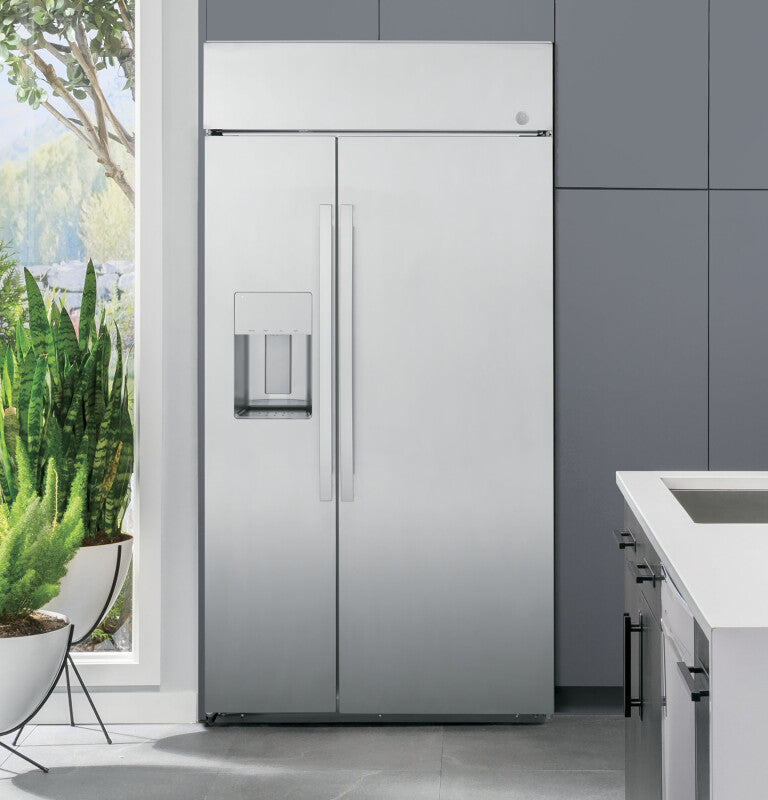 GE Profile  48" Smart Built-In Side-by-Side Refrigerator with Dispenser - Stainless Steel (PSB48YSNSS)