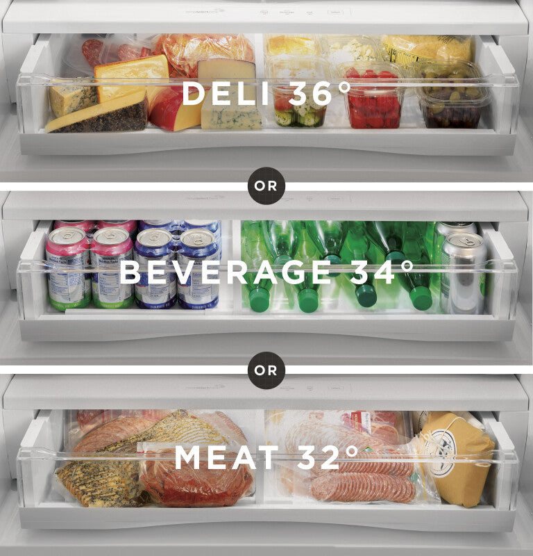 GE Profile  23.1 Cu. Ft. Counter-Depth Fingerprint Resistant French-Door Refrigerator - Fingerprint Resistant Stainless Steel (PWE23KYNFS)