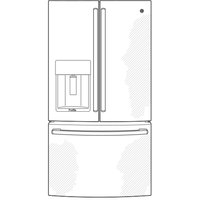 GE Profile  22.1 Cu. Ft. Counter-Depth Fingerprint Resistant French-Door Refrigerator with Hands-Free AutoFill - Fingerprint Resistant Stainless Steel (PYE22KYNFS)