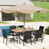 Costway 7-Pc Patio Dining Set Acacia Wood Table Porch Backyard Garden Poolside 47826935 New