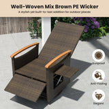 Costway Set of 2 Patio Rattan 360° Swivel Recliner Chaise Lounge Chairs Adjustable Backrest Footrest 86361582 New