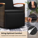Costway Set of 2 Patio Rattan 360° Swivel Recliner Chaise Lounge Chairs Adjustable Backrest Footrest 86361582 New