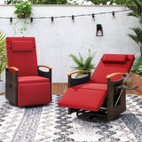 Costway Set of 2 Patio Rattan 360° Swivel Recliner Chaise Lounge Chairs Adjustable Backrest Footrest 86361582 New