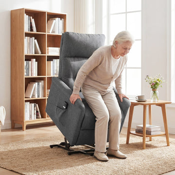 Costway Power Lift Recliner Chair Elderly Remote Side Pocket 22208233 New