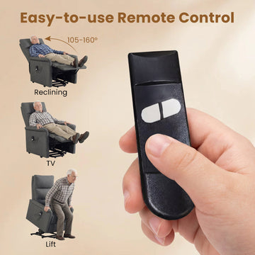 Costway Power Lift Recliner Chair Elderly Remote Side Pocket 22208233 New