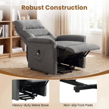 Costway Power Lift Recliner Chair Elderly Remote Side Pocket 22208233 New