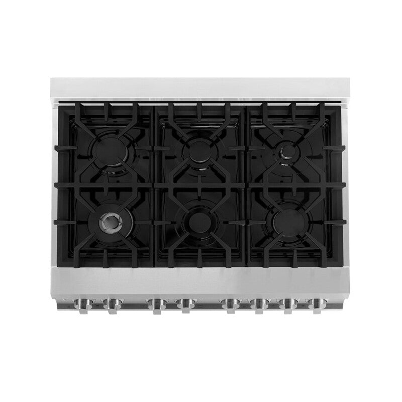 ZLINE  36 In. 4.6 Cu. Ft. Legacy Dual Fuel Range With 6 Burner Gas Cooktop And Electric Convection Oven In Stainless Steel - Stainless Steel (RA36)