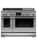 Fisher Paykel  Dual Fuel Range, 48", 5 Burners with Griddle, Self-cleaning - Stainless Steel (RDV3485GDN)