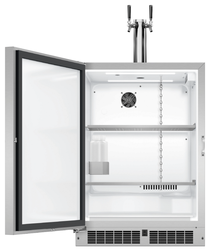 DCS  24" Dual Tap Outdoor Beer Dispenser, Left Hinge - Stainless Steel (RF24BTL2)