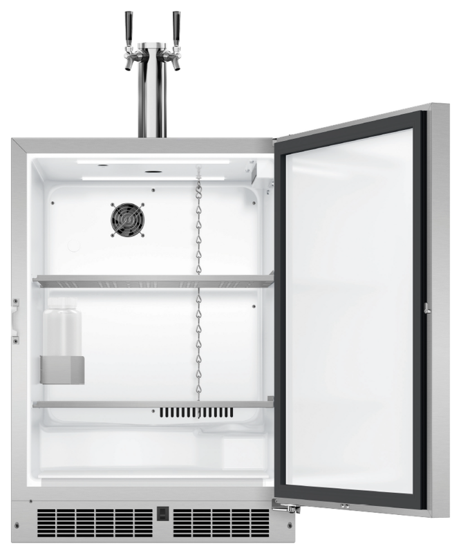 DCS  24" Dual Tap Outdoor Beer Dispenser, Right Hinge - Stainless Steel (RF24BTR2)