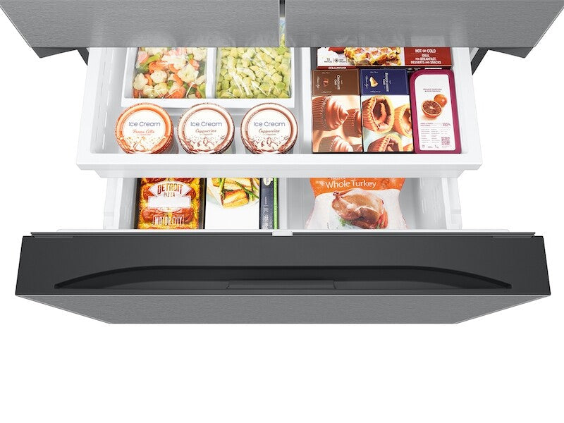 Samsung  26 cu. ft. Mega Capacity Counter Depth 3-Door French Door Refrigerator with External Water and Ice Dispenser in Stainless Steel - Stainless Steel (RF27CG5B10SRAA)